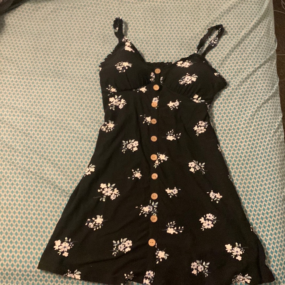 Black Dress with Flowers